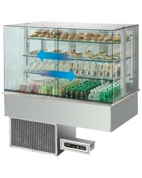 Afinox Soul Drop In Sliding Glass Front Blown Air 3 Tier Refrigerated Counter Top Unit