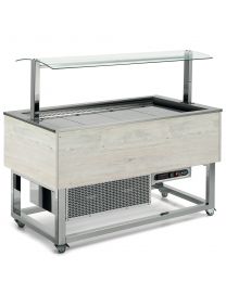 Afinox Essense White Oak Refrigerated Blown Air Buffet Food Island