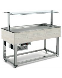 Afinox Essense White Oak Buffet Static shallow well Refrigerated Food Island