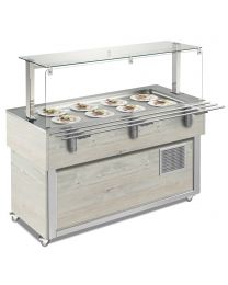 Afinox Tradition White Oak  Buffet Static shallow well Refrigerated Food Island