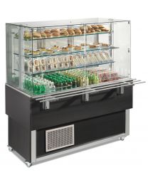 Afinox Tradition Wenge 4/1 GN 1464mm Self Service flaps 3 Tier Refrigerated Food Island