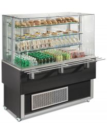 Afinox Tradition Wenge Open Front 3 Tier Refrigerated Food Island