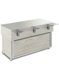 Afinox Tradition White Oak 3/1 Size Stainless Steel Top Food Island