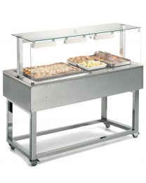 Afinox Essense Stainless  Glass Top Heated Food Island & Gantry