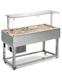 Afinox Essense Stainless Gastronorm Buffet Refrigerated Food Islands with static cold well.
