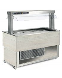 Afinox Tradition White Oak Refrigerated Blown Air Buffet Food Island