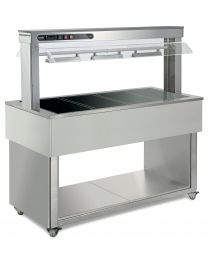 Afinox Tradition RAL Special Glass Top Heated Food Island & Gantry