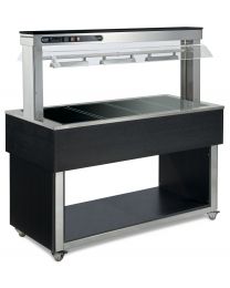 Afinox Tradition Wenge Glass Top Heated Food Island & Gantry