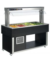 Afinox Tradition Wenge Buffet Refrigerated Food Islands with static cold well.