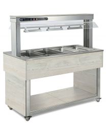 Afinox Tradition White Oak Dry Heated Food Island & Gantry