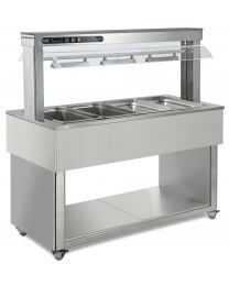 Afinox Tradition RAL Special Wet Heated Bains Marie Food Island & Gantry