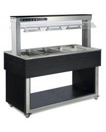 Afinox Tradition Wenge Wet Heated Bains Marie Food Island & Gantry