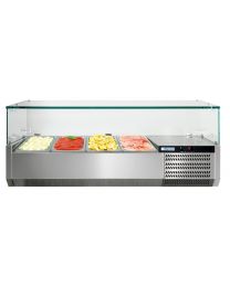 Eco Top Mounted 1100mm Refrigerated Toppers - With Glass Cover