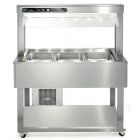 Afinox IN0X 3/1 GN 1169mm Stainless Steel Buffet Refrigerated Food Islands with static cold well.