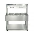 Afinox IN0X 3/1 GN 1169mm Stainless Steel Wet Heated Bains Marie Food Island & Gantry